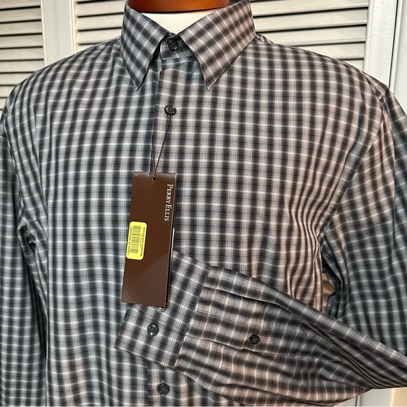 NWTs PERRY ELLIS Size LARGE Long Sleeve Dress Shirt - Picture 2 of 7